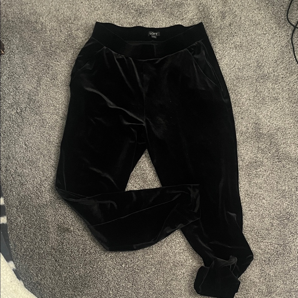 Black loft Velvet pants